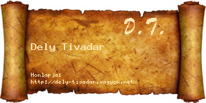 Dely Tivadar névjegykártya
